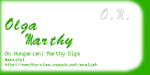 olga marthy business card